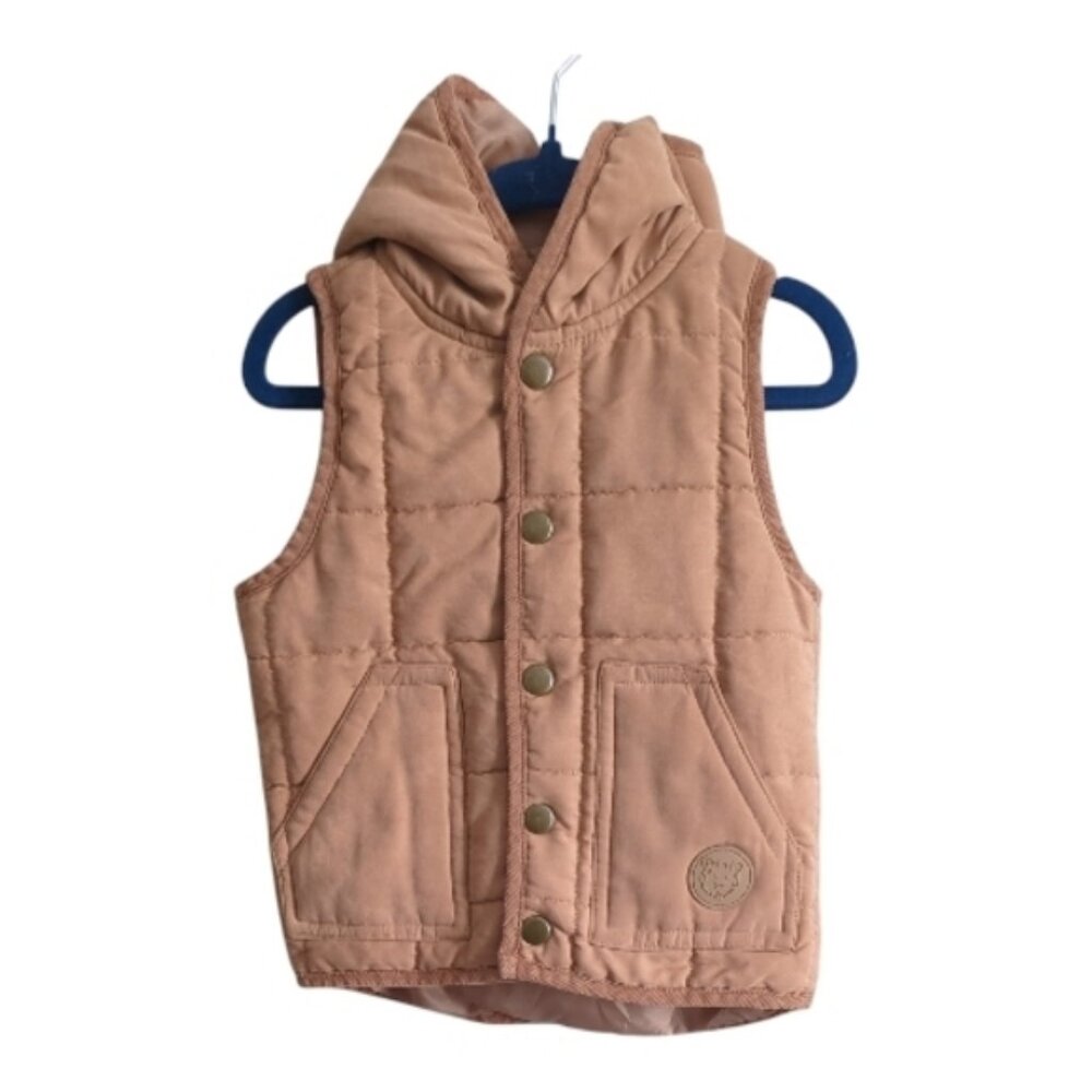 Telluride Size‎ 2T Tan Snap Front Hooded Vest